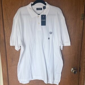 Chaps Men's White Polo with Embroidered Crest